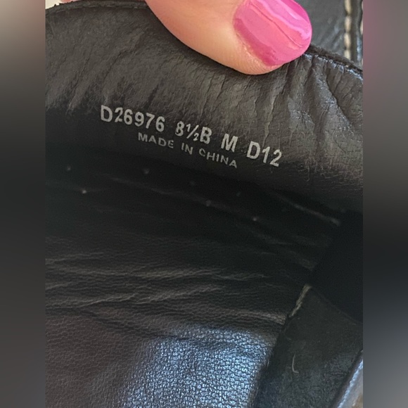 Clark black leather cream stitching loafers - Picture 7 of 12